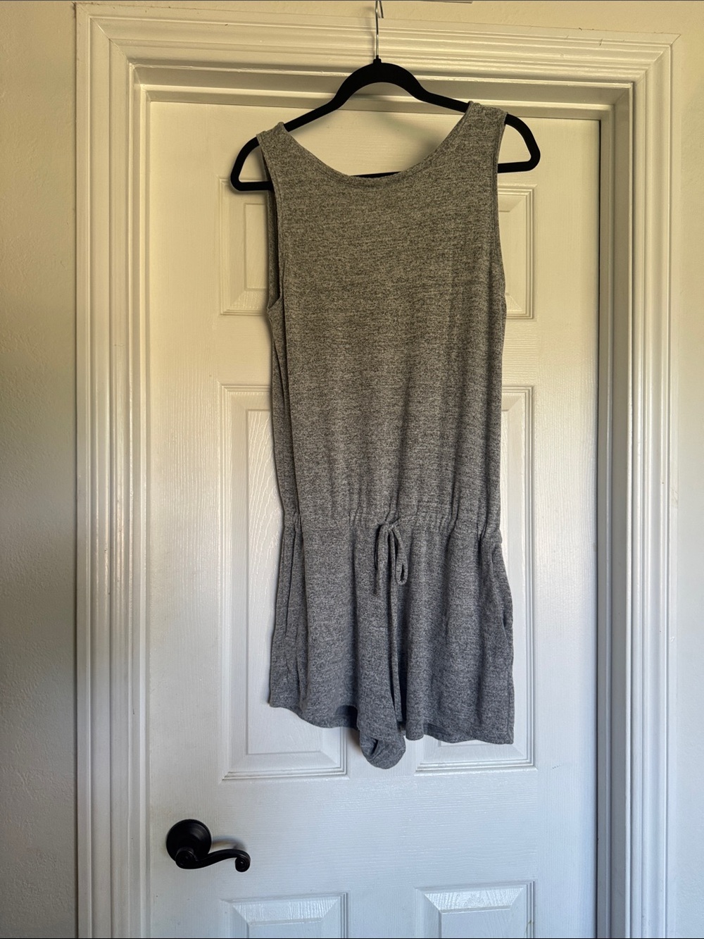 GAP Sleeveless Gray Drawstring Romper